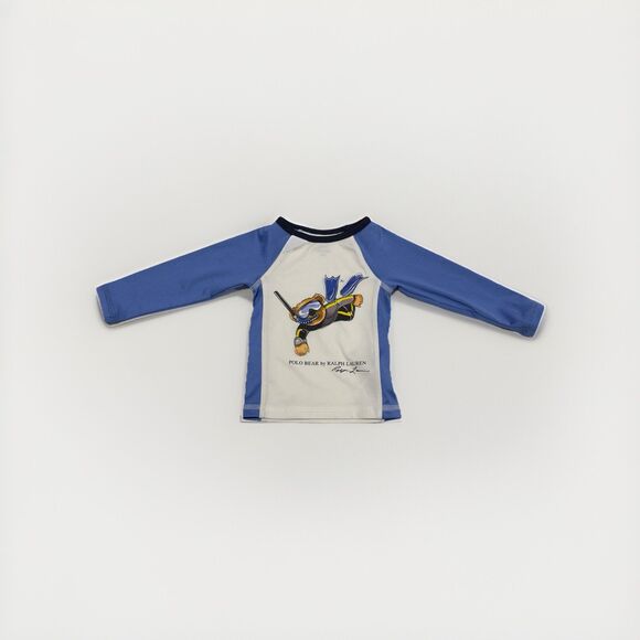 Polo Bear Ralph Lauren Toddler Scuba Bear Blue Rash Guard Swim Top Shirt Size 6M - Picture 1 of 9